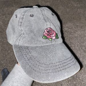 Gray hat Pink Rose